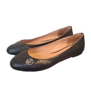 Armani | Ballerine Black Leather Snakeskin Ballet Flats w/ Box, EU Size 35, EUC